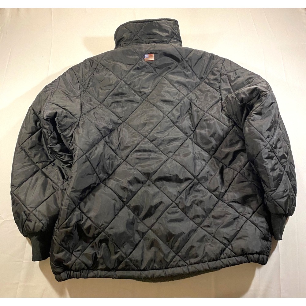 VTG Union Line Jacket Mens XL Black Quilted Workwear Nylon Insulated Made in USA